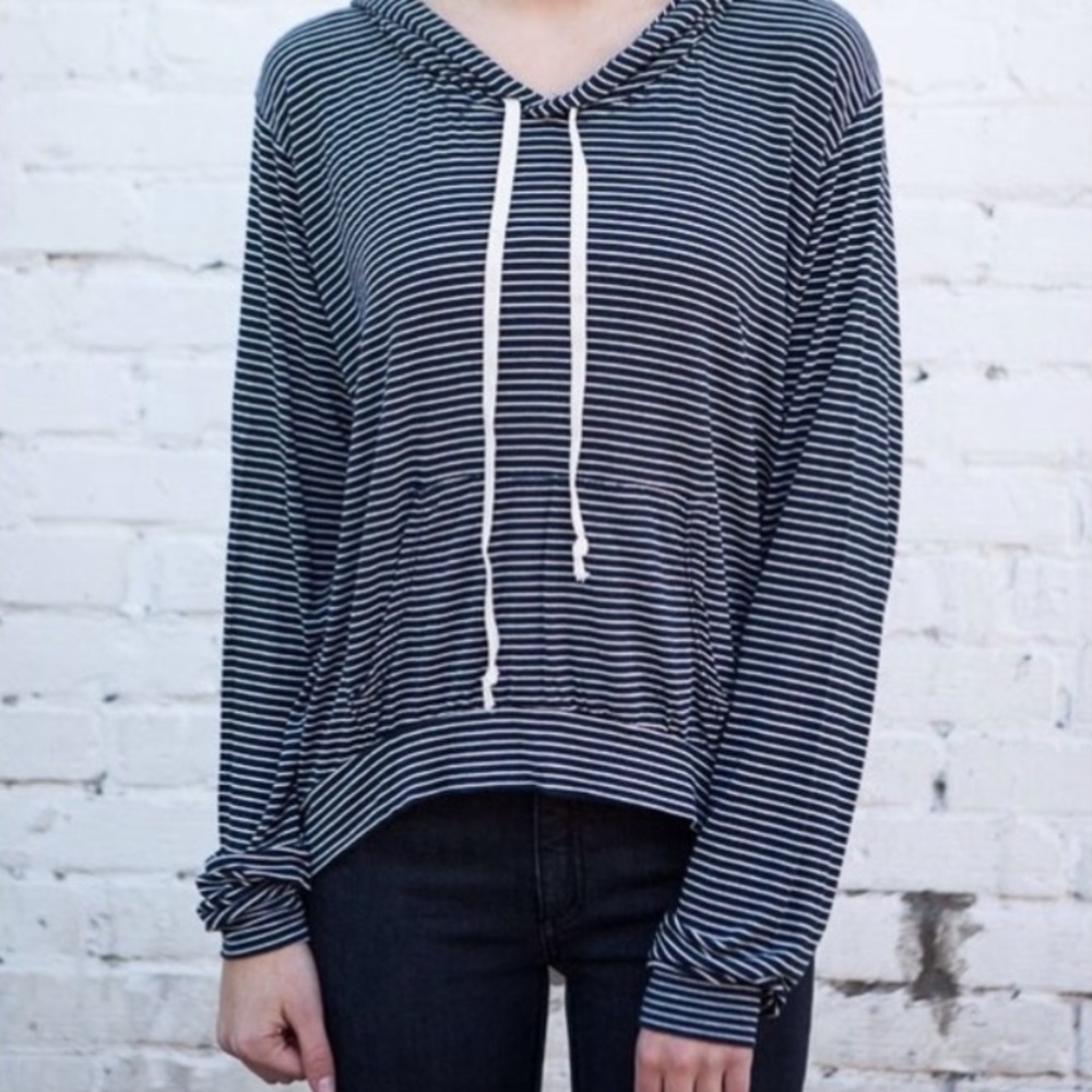Brandy Navy & White Sriped Layla Hoodie